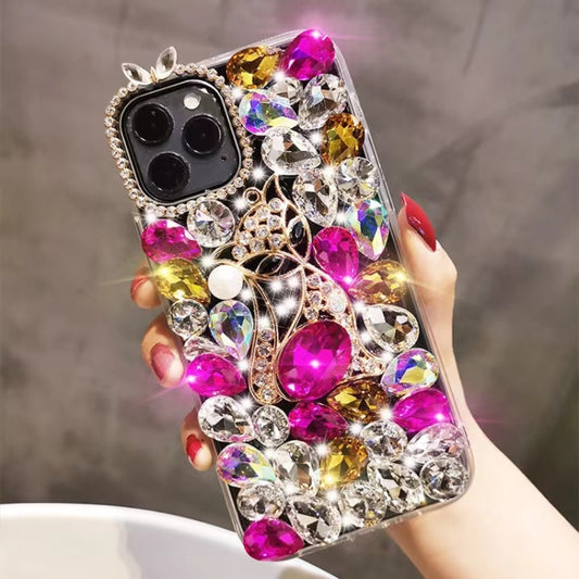 Handmade Bling Rhinestone Gemstone Fox PC Phone Case, Series 2