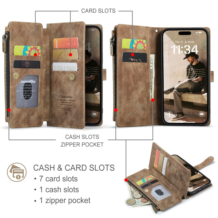 CaseMe C30 Card Slots Zipper Wallet Leather Phone Case