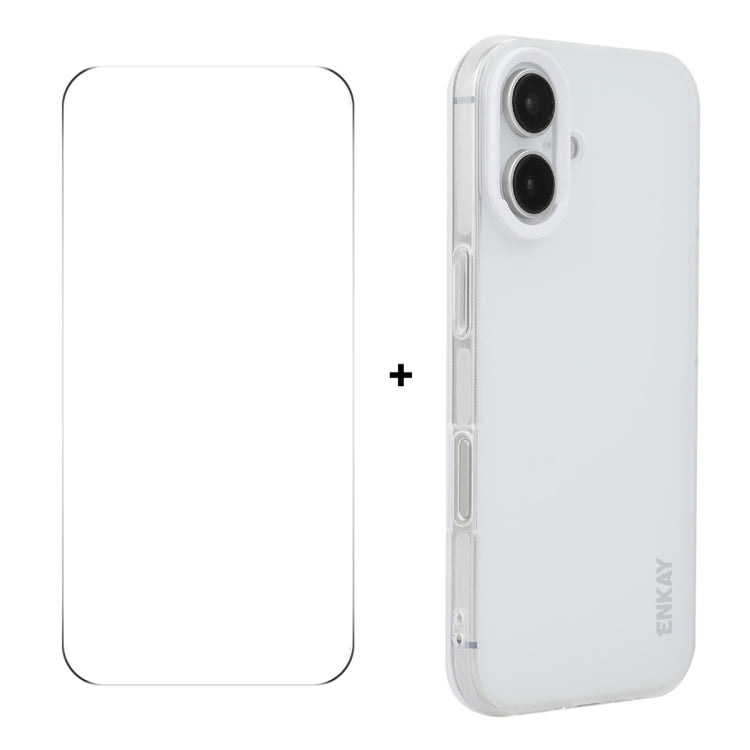 ENKAY Hat-Prince Translucent Matte TPU Phone Case + 9H Big Arc Edge Film