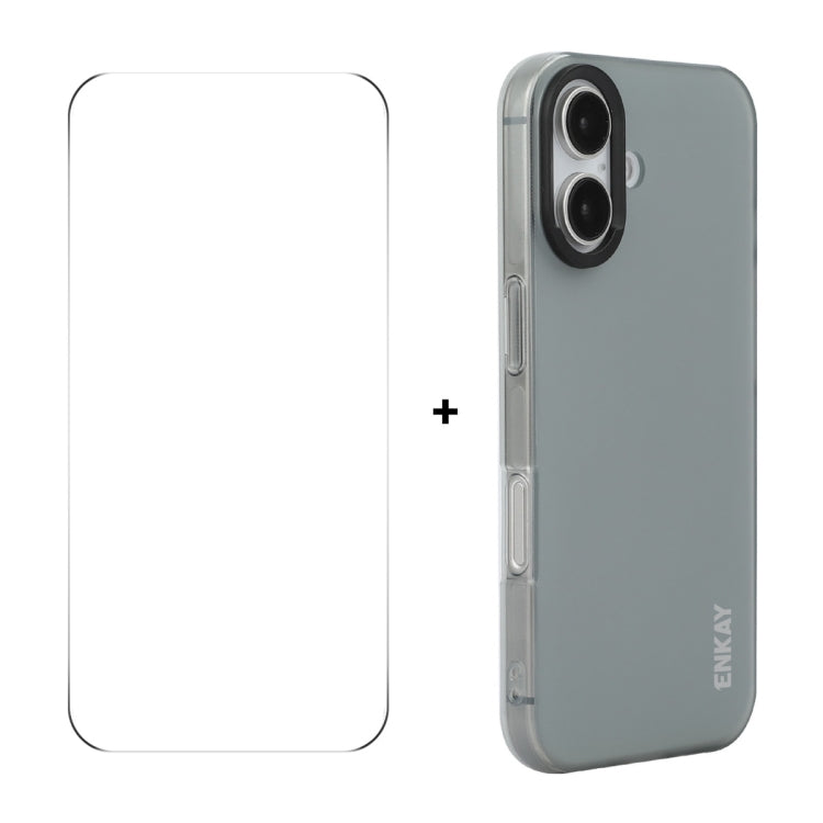 ENKAY Hat-Prince Translucent Matte TPU Phone Case + 9H Big Arc Edge Film