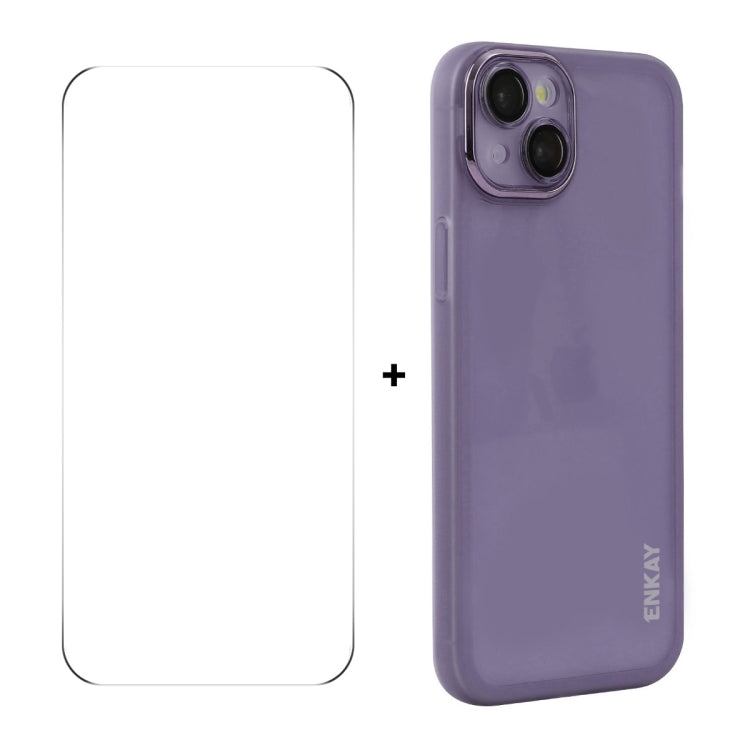 ENKAY Hat-Prince Translucent Matte TPU Phone Case with Lens Film + 9H Big Arc Edge Film, Series 1