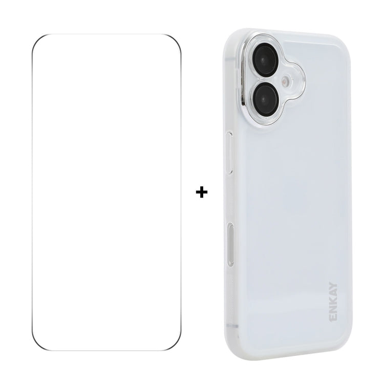 ENKAY Hat-Prince Translucent Matte TPU Phone Case with Lens Film + 9H Big Arc Edge Film, Series 1