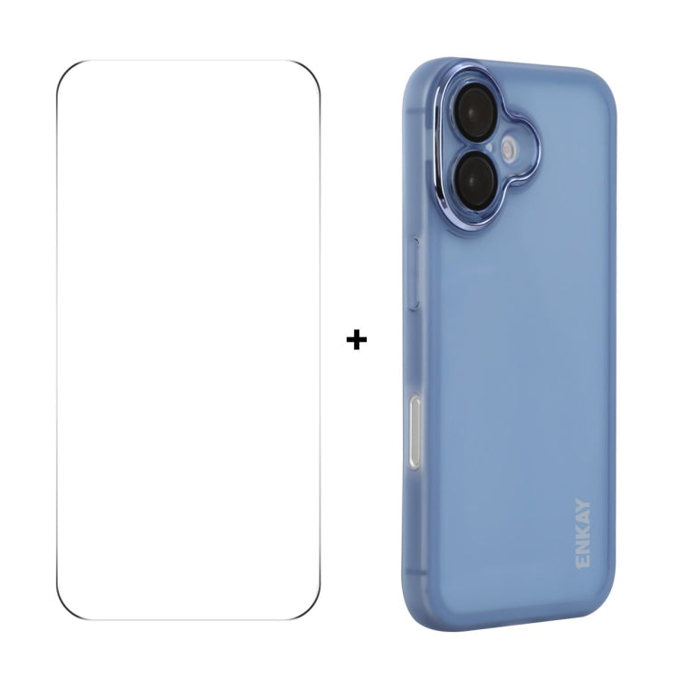 ENKAY Hat-Prince Translucent Matte TPU Phone Case with Lens Film + 9H Big Arc Edge Film, Series 1