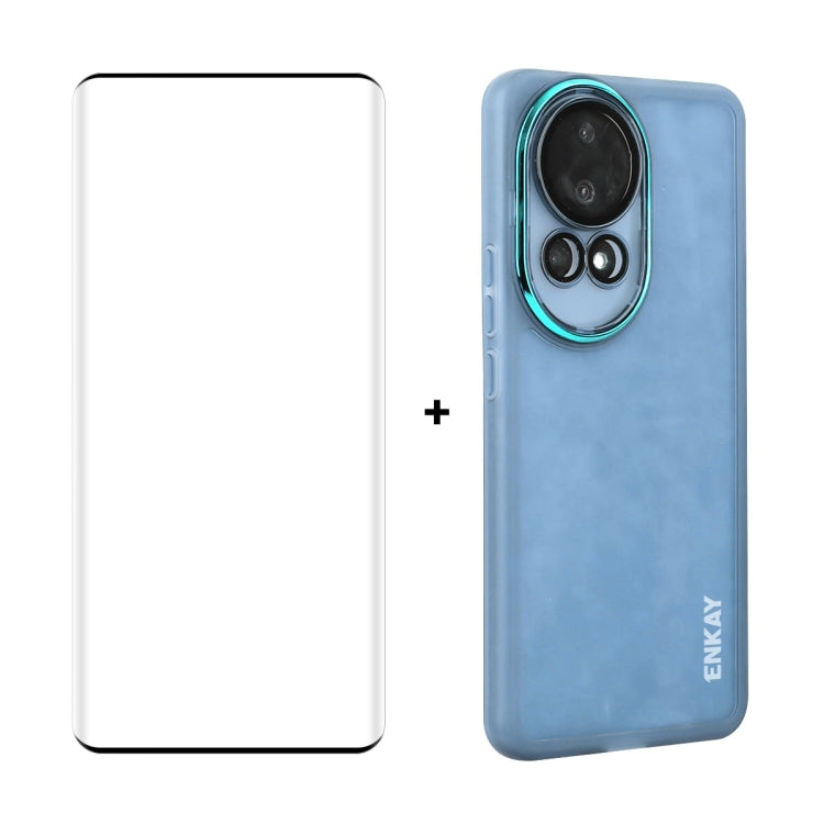 ENKAY Hat-Prince Translucent Matte TPU Phone Case with Lens Film + 3D Hot Bending Film, For Huawei nova 12 Pro, For Huawei Pura 70 Pro / 70 Pro+