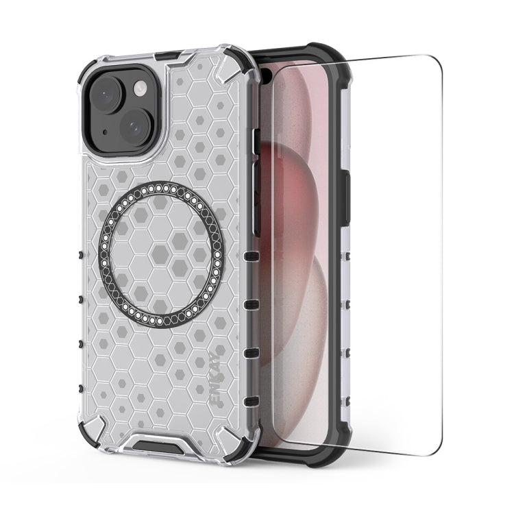 ENKAY Hat-Prince Honeycomb MagSafe Shockproof Phone Case with Large Arc Edge Film, Series 2