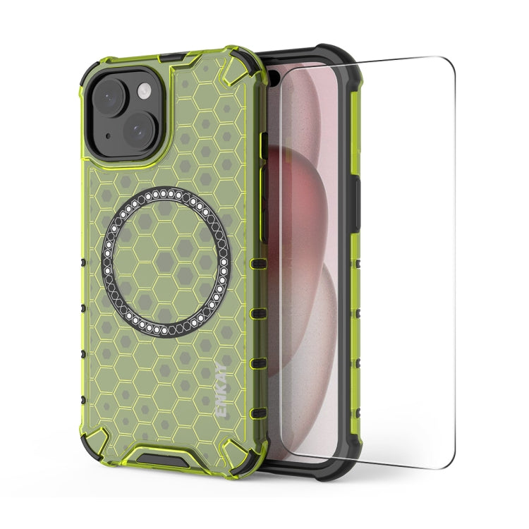 ENKAY Hat-Prince Honeycomb MagSafe Shockproof Phone Case with Large Arc Edge Film, Series 2