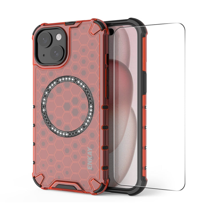 ENKAY Hat-Prince Honeycomb MagSafe Shockproof Phone Case with Large Arc Edge Film, Series 1