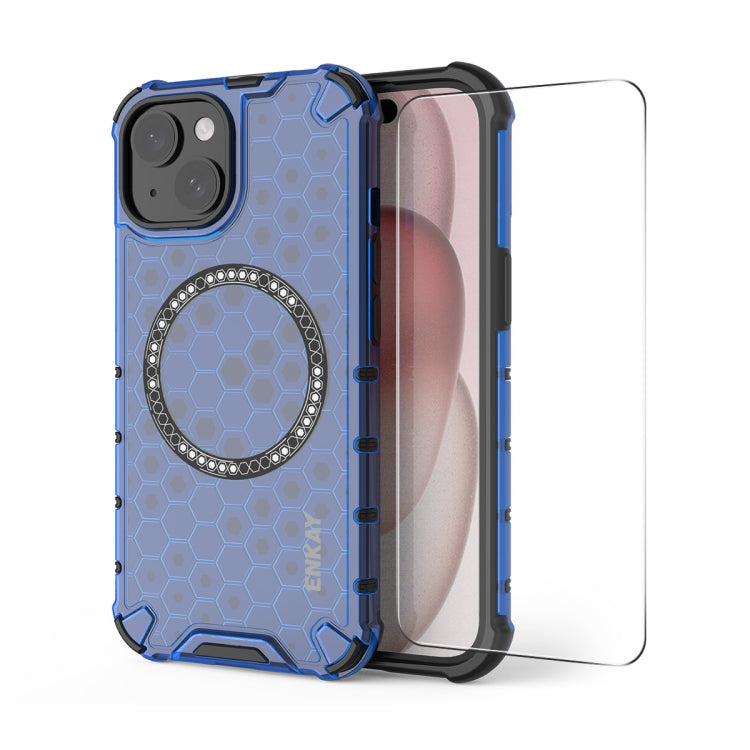 ENKAY Hat-Prince Honeycomb MagSafe Shockproof Phone Case with Large Arc Edge Film, Series 2