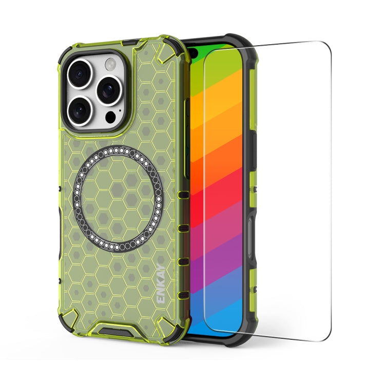 ENKAY Hat-Prince Honeycomb MagSafe Shockproof Phone Case with Large Arc Edge Film, Series 1