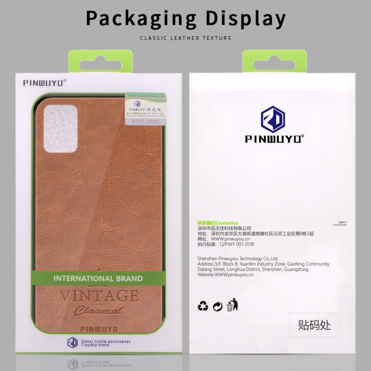 PINWUYO Pin Rui Series Classical Leather Texture PC + TPU Waterproof  Anti-fall All-inclusive Protective Case Shell