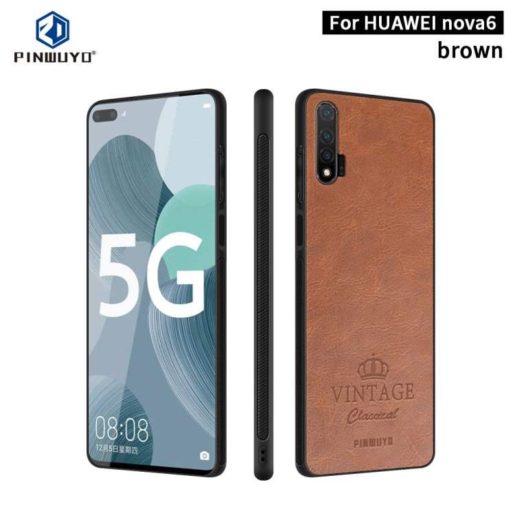 PINWUYO Pin Rui Series Classical Leather Texture PC + TPU Waterproof  Anti-fall All-inclusive Protective Case Shell, For Galaxy S20 Ultra, For Galaxy A51 / M40s, For Galaxy A91 / S10 Lite, For Huawei Nova 6, For Huawei Nova 6 SE