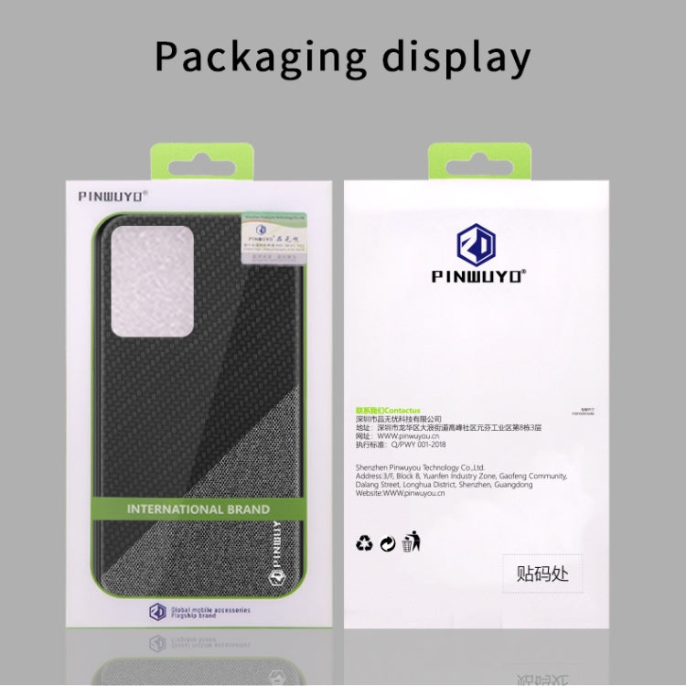 PINWUYO Rong Series  Shockproof PC + TPU+ Chemical Fiber Cloth Protective Case, For Galaxy S20 Ultra, For Galaxy A51 / M40s, For Galaxy A91 / S10 Lite, For Huawei Nova 6, For Huawei Nova 6 SE, For Huawei Honor V30 / V30 Pro