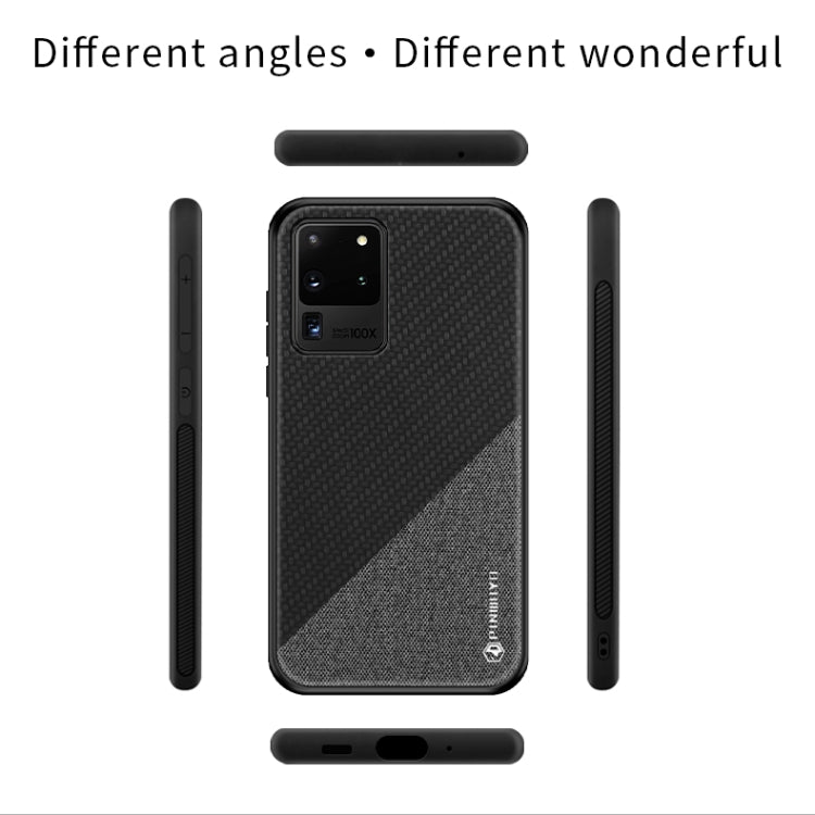 PINWUYO Rong Series  Shockproof PC + TPU+ Chemical Fiber Cloth Protective Case, For Galaxy S20 Ultra, For Galaxy A51 / M40s, For Galaxy A91 / S10 Lite, For Huawei Nova 6, For Huawei Nova 6 SE, For Huawei Honor V30 / V30 Pro