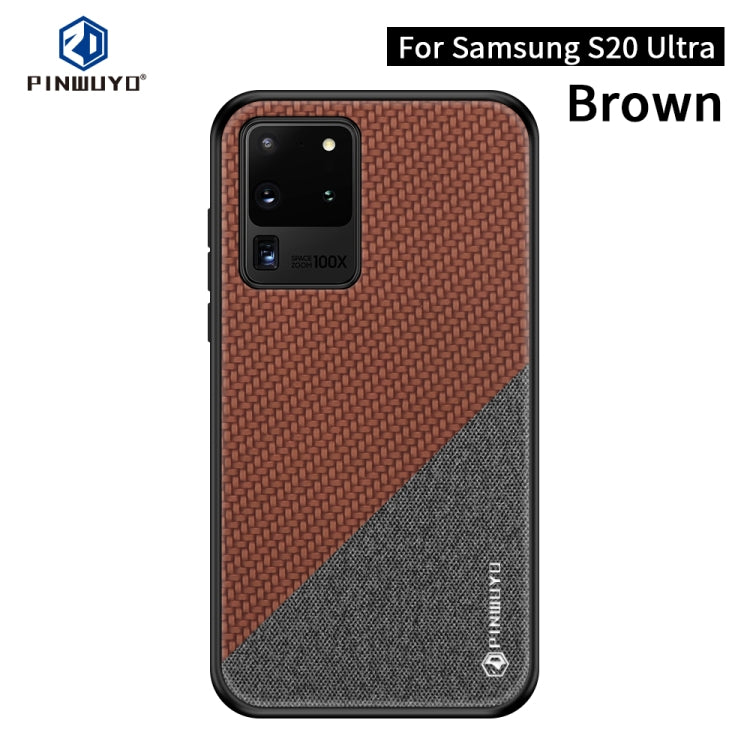 PINWUYO Rong Series  Shockproof PC + TPU+ Chemical Fiber Cloth Protective Case, For Galaxy S20 Ultra, For Galaxy A51 / M40s, For Galaxy A91 / S10 Lite, For Huawei Nova 6, For Huawei Nova 6 SE, For Huawei Honor V30 / V30 Pro