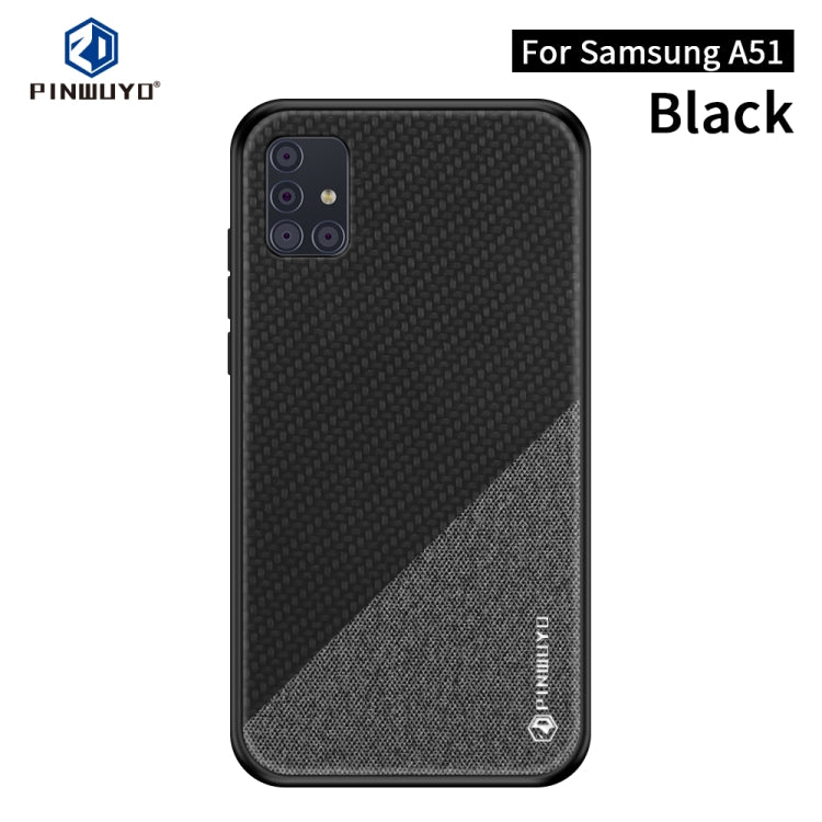 PINWUYO Rong Series  Shockproof PC + TPU+ Chemical Fiber Cloth Protective Case, For Galaxy S20 Ultra, For Galaxy A51 / M40s, For Galaxy A91 / S10 Lite, For Huawei Nova 6, For Huawei Nova 6 SE, For Huawei Honor V30 / V30 Pro