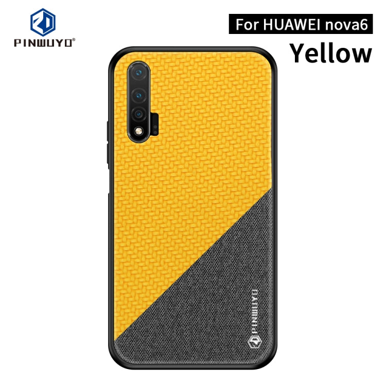 PINWUYO Rong Series  Shockproof PC + TPU+ Chemical Fiber Cloth Protective Case, For Galaxy S20 Ultra, For Galaxy A51 / M40s, For Galaxy A91 / S10 Lite, For Huawei Nova 6, For Huawei Nova 6 SE, For Huawei Honor V30 / V30 Pro