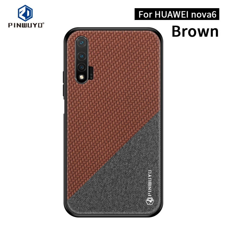 PINWUYO Rong Series  Shockproof PC + TPU+ Chemical Fiber Cloth Protective Case, For Galaxy S20 Ultra, For Galaxy A51 / M40s, For Galaxy A91 / S10 Lite, For Huawei Nova 6, For Huawei Nova 6 SE, For Huawei Honor V30 / V30 Pro