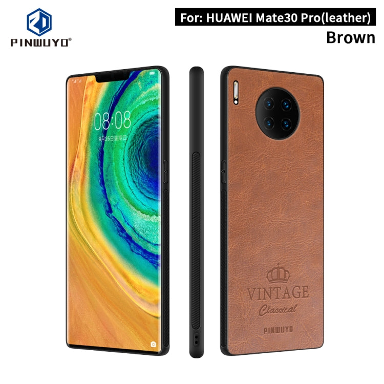 PINWUYO Pin Rui Series Classical Leather PC + TPU + PU Leather Waterproof Anti-fall All-inclusive Protective Case, For Huawei Mate 30 5G (Leather), For Huawei Mate 30 Pro 5G (Leather)