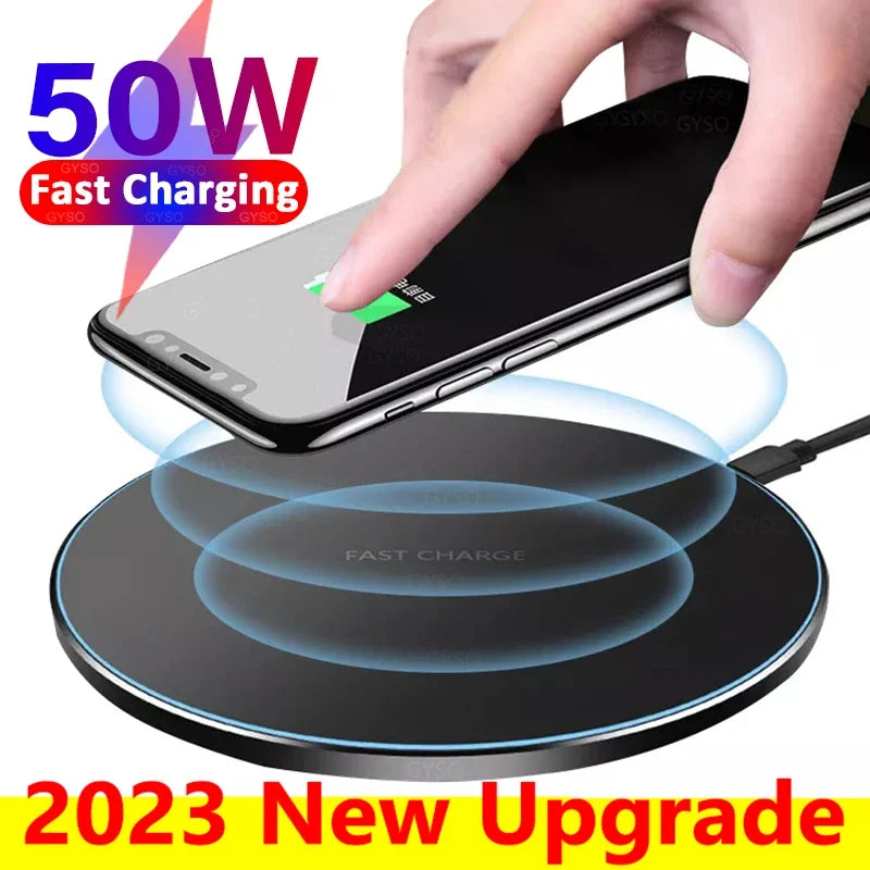 50W Wireless Charges Phone Charger Fast Charging For iPhone 14 Pro Max 12 13 mini 8 Xiaomi Samsung Huawei Wireless Charging Pad