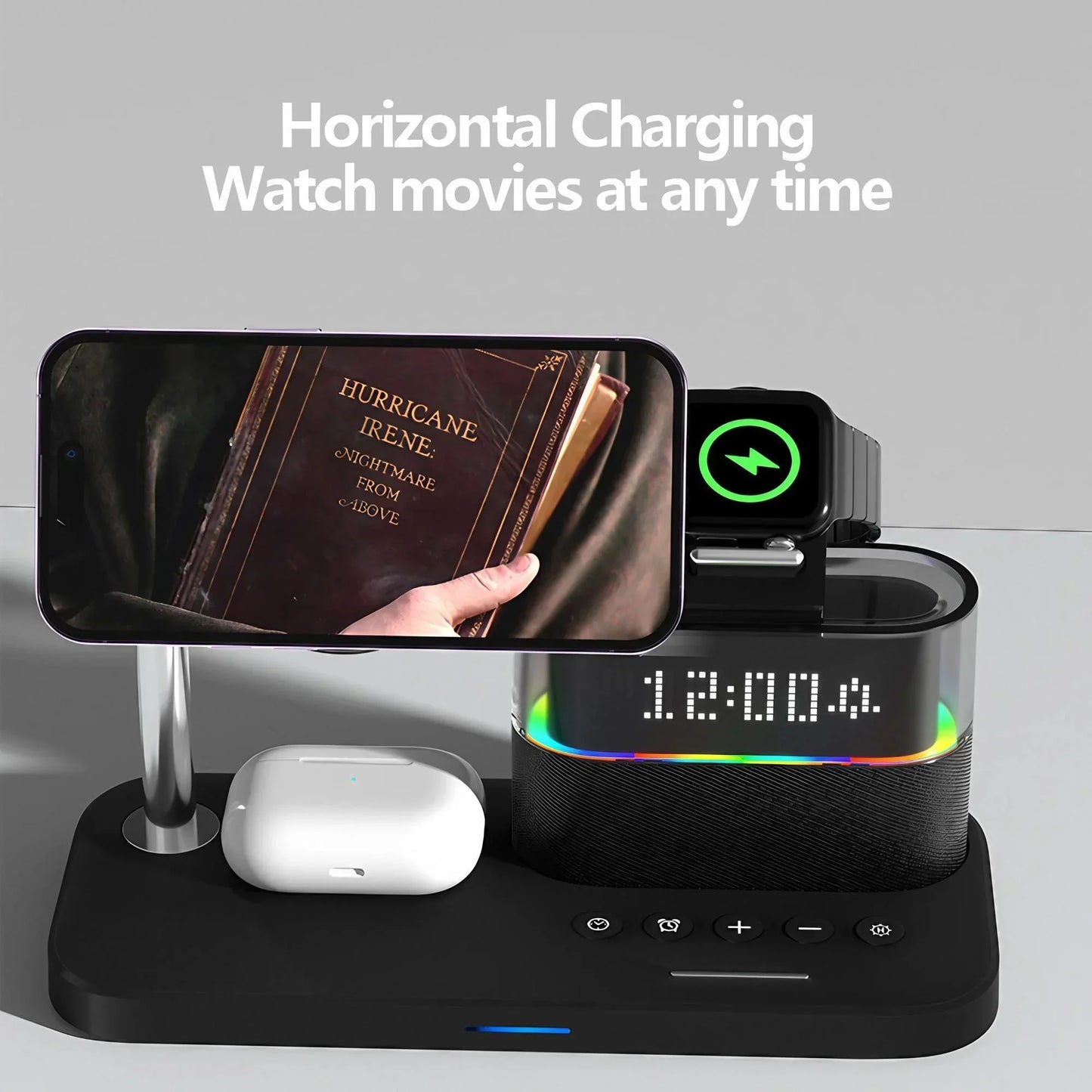 Wireless Charging Station for Magnetic Charging Stand for iPhone Series 15/14/13/12 iWatch Ultra/8/7/6/5 AirPods 3/2/Pro Samsung