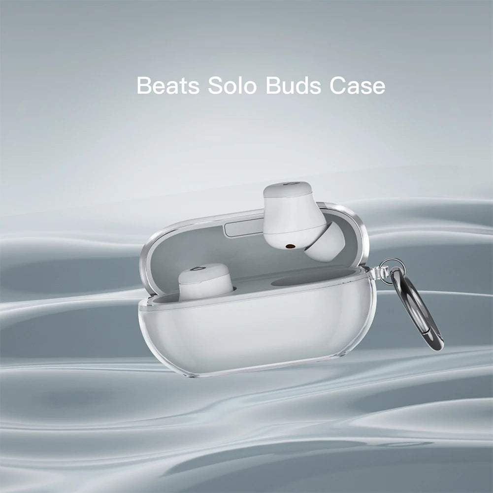 Soft Protective Cover Shockproof Protective Case with Keyring Charging Case Skin Cover for Beats Solo Buds Wireless Earbuds