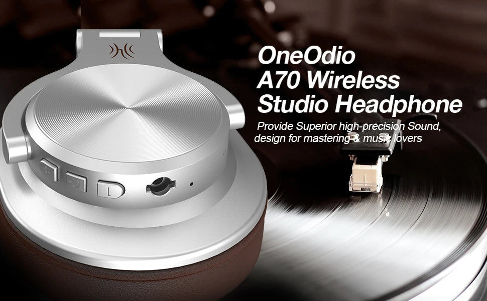 OneOdio A70 Wireless Headphones With Mic Bluetooth 5.2 Headset Over Ear Professional Recording Studio Monitor DJ Headphones