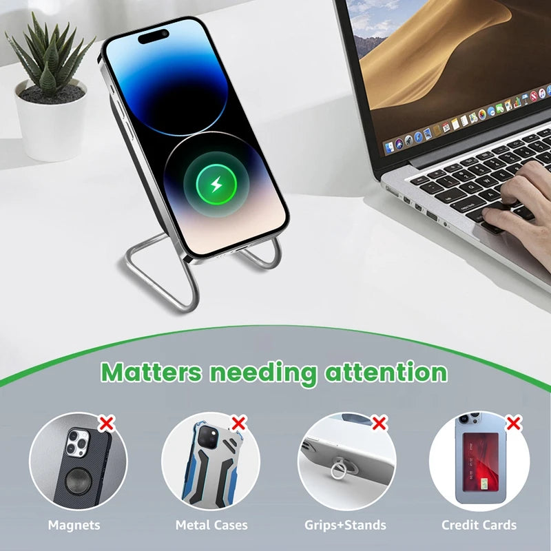 Desktop Mobile Phone Magnetic Wireless Charger Stand Holder Fast Charge For Magsafe Iphone Samsung