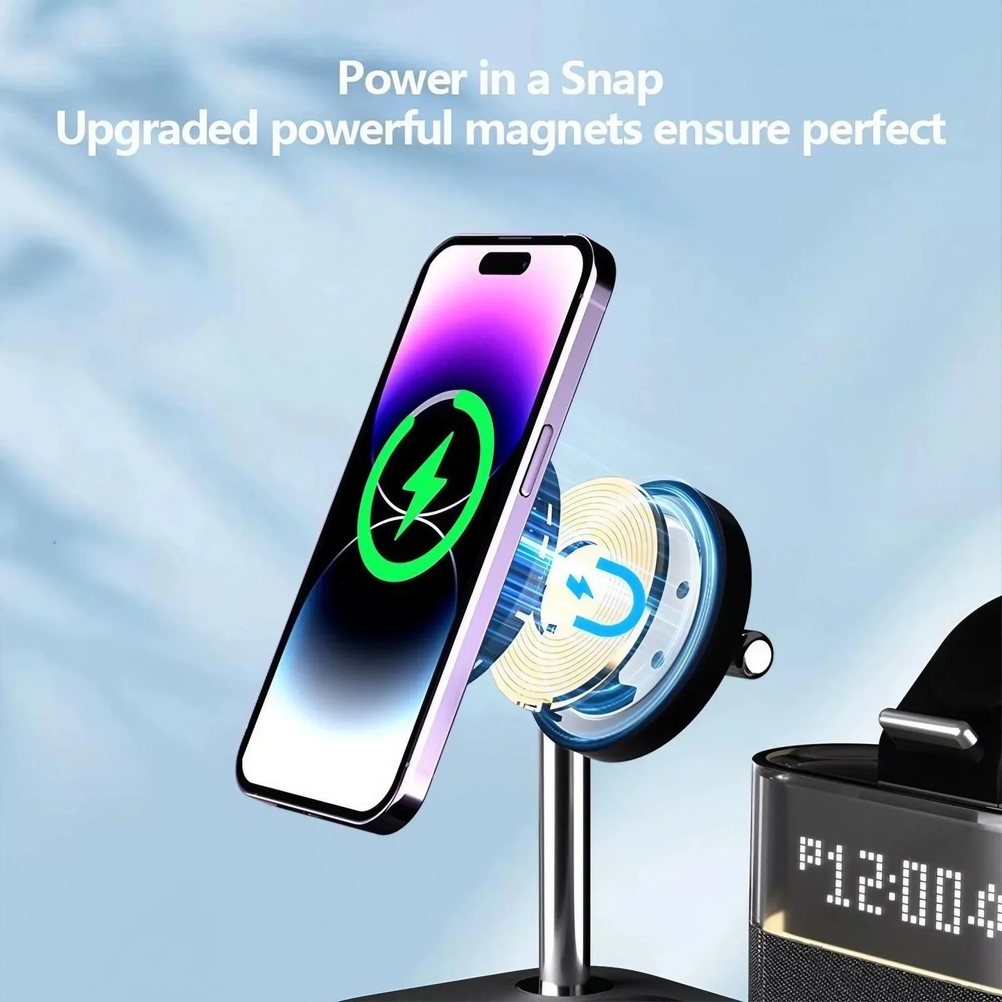 Wireless Charging Station for Magnetic Charging Stand for iPhone Series 15/14/13/12 iWatch Ultra/8/7/6/5 AirPods 3/2/Pro Samsung