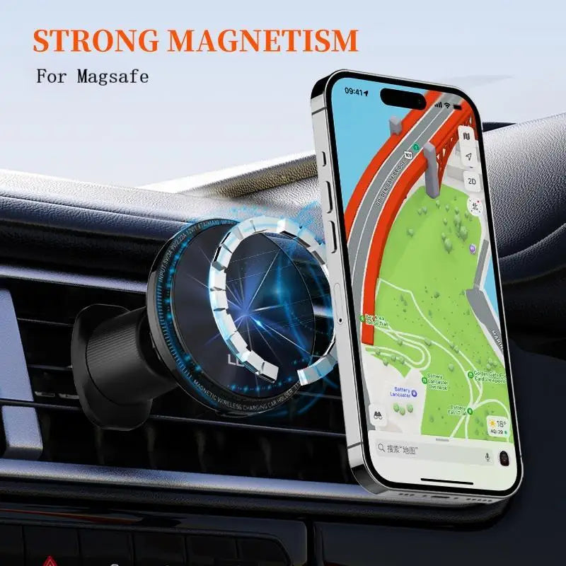 LDNIO Car Phone Holder 15W Wireless Charger For Magsafe Cellphone Grip Tok Magnetic Stand Stabilizer For Iphone 14 15 16 Pro Max