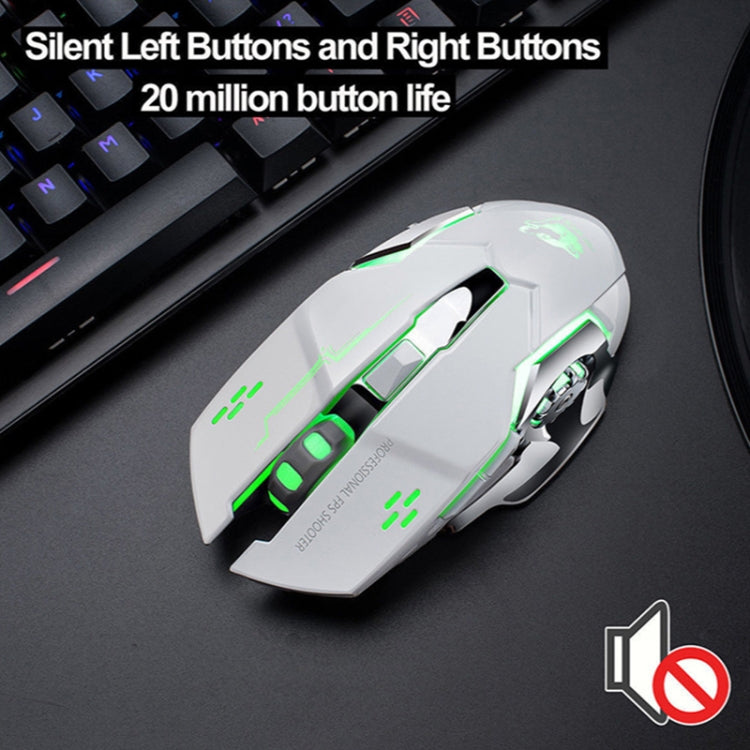 FREEDOM-WOLF X8 2400 DPI 6 Keys 2.4G Wireless Charging Silent Luminous Gaming Mechanical Mouse