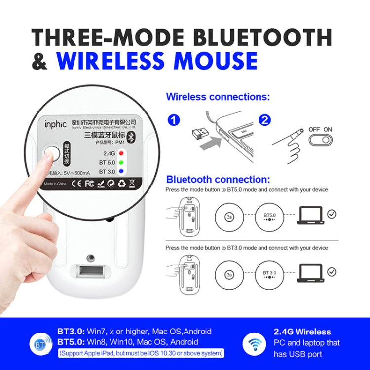 Inphic PM1 Office Mute Wireless Laptop Mouse