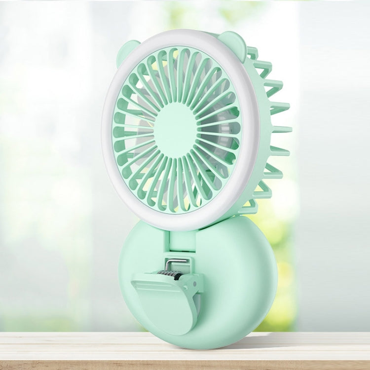 D11 Fill Light Clip Hanging Neck Fan Handheld Folding Mini USB Desktop Fan