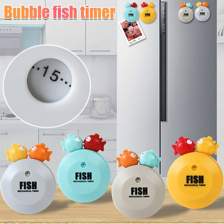 Animal Cartoon Mechanical Timer Refrigerator Magnet Timer, Specification:  Bubble Fish (Orange)