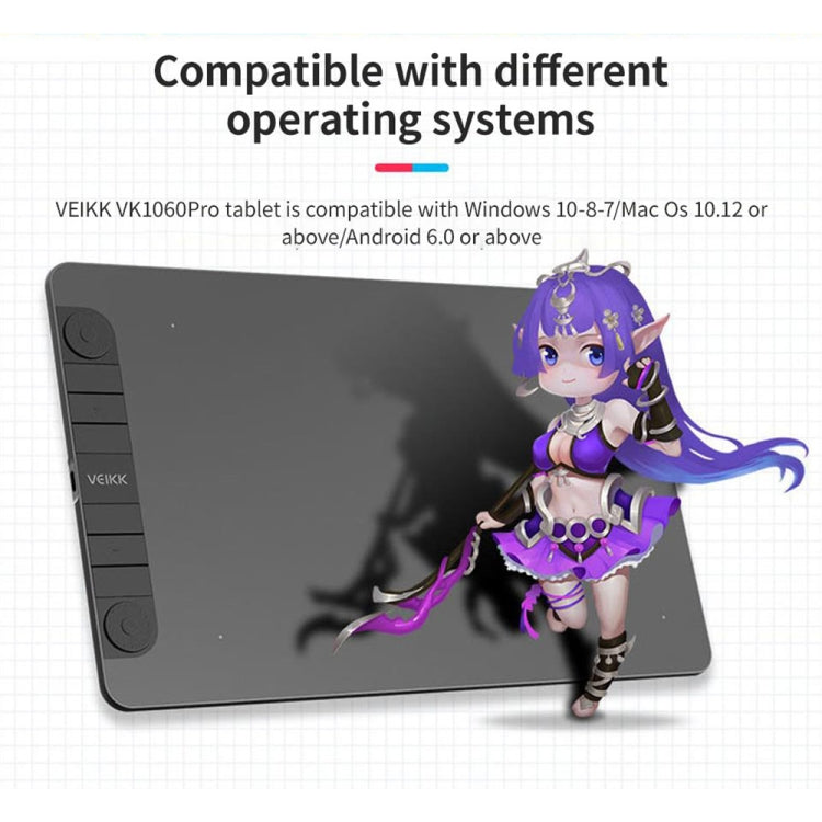 VEIKK VK1060PRO Digital Tablet Hand-Painted Board Electronic Drawing Board Can Connected To Mobile Phone