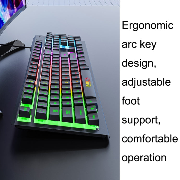 IMICE AK-900 104 Keys Metal Backlit Gaming Wired Suspended Illuminated Keyboard, Cable Length: 1.5m