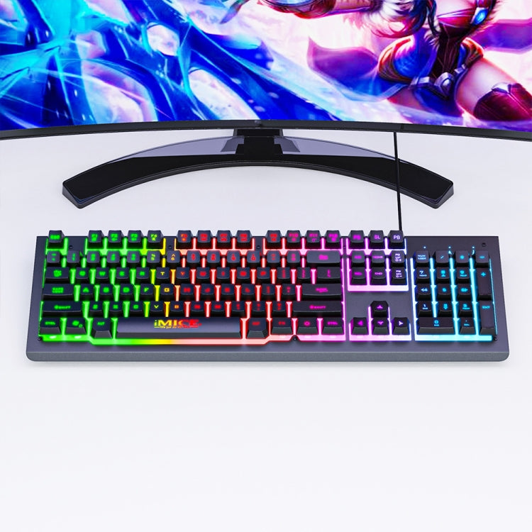 IMICE AK-900 104 Keys Metal Backlit Gaming Wired Suspended Illuminated Keyboard, Cable Length: 1.5m