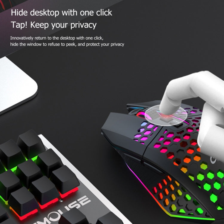 FMOUSE  X801 8 Keys 1600DPI Hollow Luminous Gaming  Office Mouse,Style: