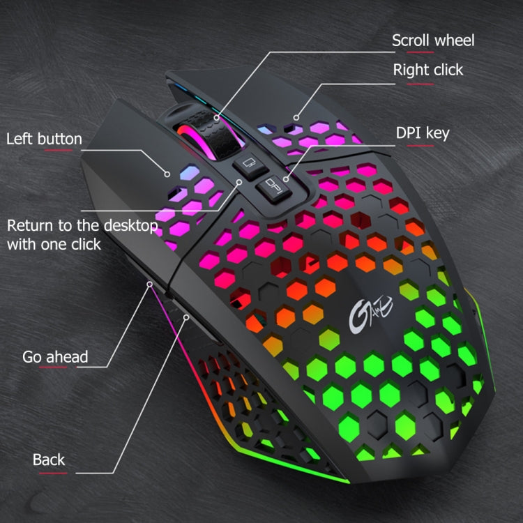 FMOUSE  X801 8 Keys 1600DPI Hollow Luminous Gaming  Office Mouse,Style: