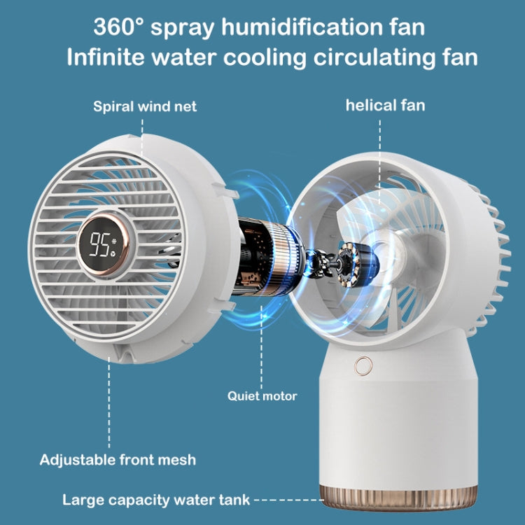 Spray Humidified LED Digital Display Office Home Fan, Style: