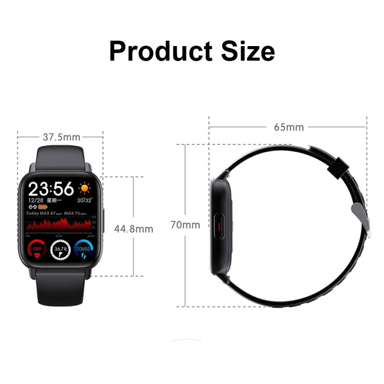 QS16Pro 1.69-Inch Health Monitoring Waterproof Smart Watch, Supports Body Temperature Detection