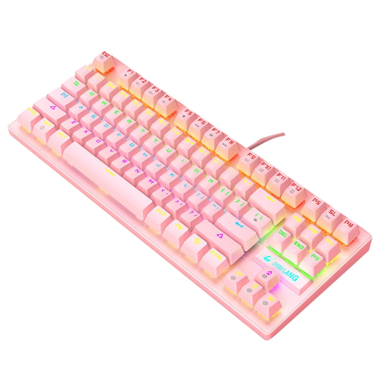 ZIYOULANG K2 87 Keys Office Laptop Punk Glowing Mechanical Wired Keyboard, Cable Length: 1.5m, K2 Black, K2 White, K2 Pink, K2 Blue