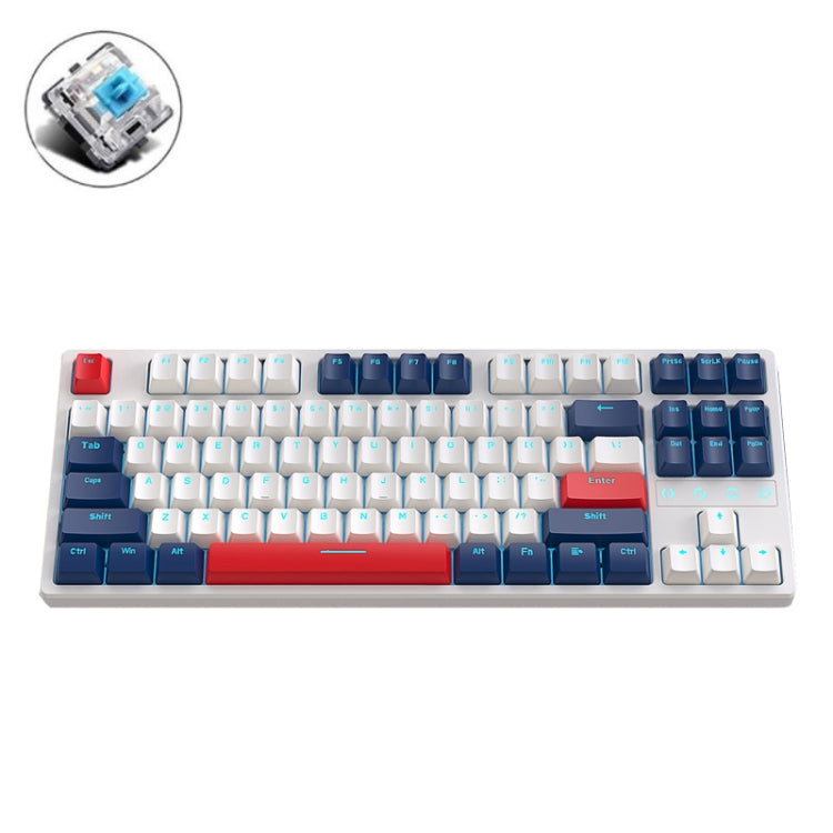 ZIYOU LANG K87 87-Keys Hot-Swappable Wired Mechanical Keyboard, Cable Length: 1.5m, Style:, K87 Red Shaft (White Ice Blue Light), K87 Red Shaft (Blue Ice Blue Light), K87 Green Shaft (Micr-light White Light), K87 Red Shaft (Micr-light White Light)