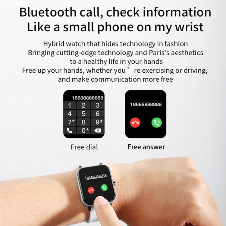 H10 1.69 inch Screen Bluetooth Call Smart Watch, Support Heart Rate/Blood Pressure/Sleep Monitoring