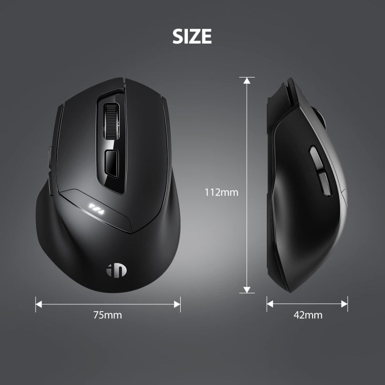 Inphic DR01 Bluetooth 3 Mode Wireless Mouse Charging Quiet Office Game Laptop Computer Home Use