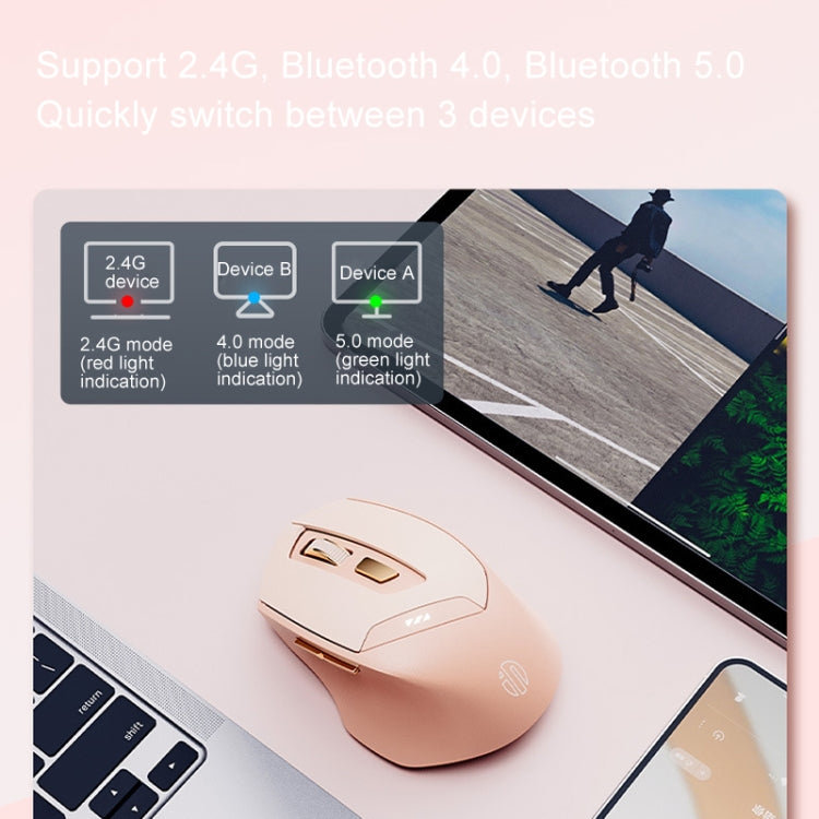 Inphic DR8 2.4G Wireless + Bluetooth 5.0/4.0 Tri-mode Charging Mute Office Gaming Computer Mouse