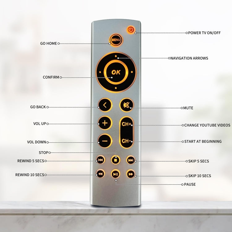 For Apple TV Remote Control 4K / HD A2169 A1842 A1625 Backlight Style Without Voice, Backlight Style