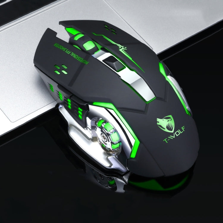 T-WOLF Q13 2.4GHz 6-keys RGB Colorful Light Gaming Wireless Mouse