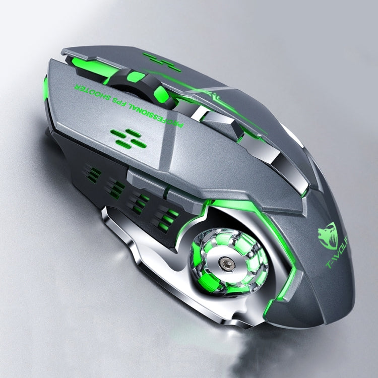 T-WOLF Q13 2.4GHz 6-keys RGB Colorful Light Gaming Wireless Mouse