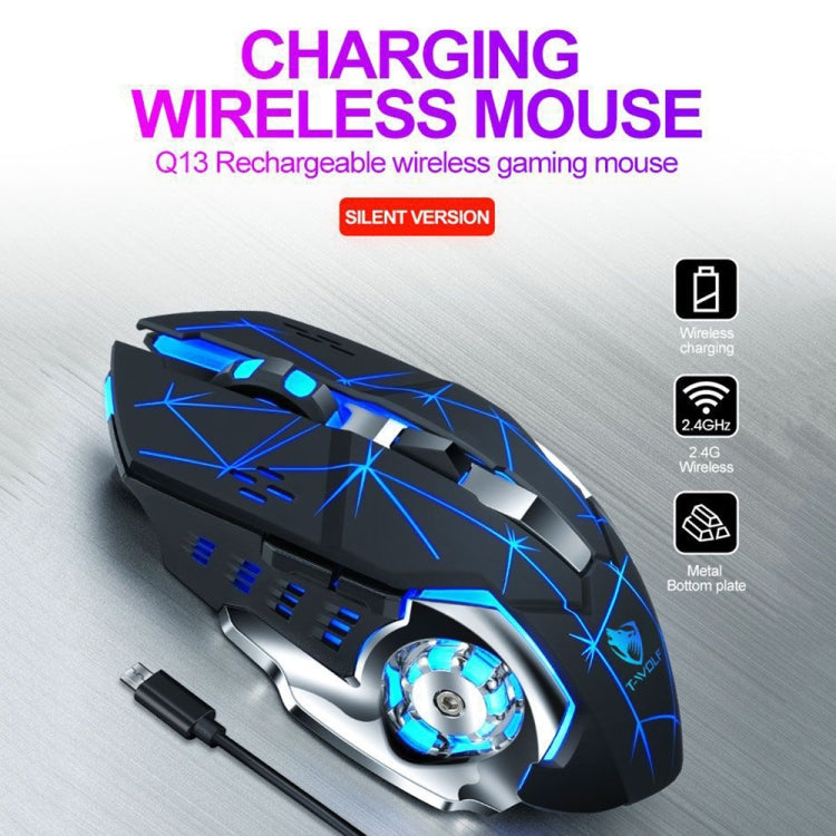 T-WOLF Q13 2.4GHz 6-keys RGB Colorful Light Gaming Wireless Mouse