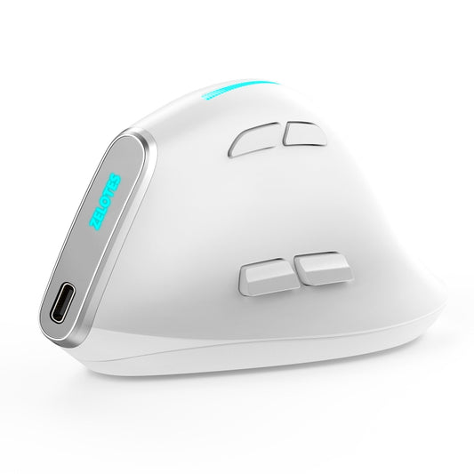 ZELOTES F36 9-Keys Vertical Grip Ergonomic Programming Dual Bluetooth + 2.4G Wireless Mouse